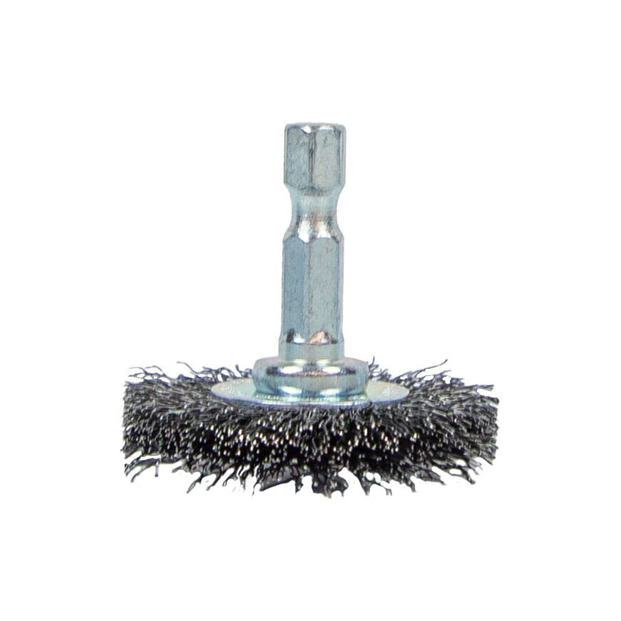 Command PRO Wire Wheel, Crimped, 1-1/2 in x .014 in x 1/4 in Shank